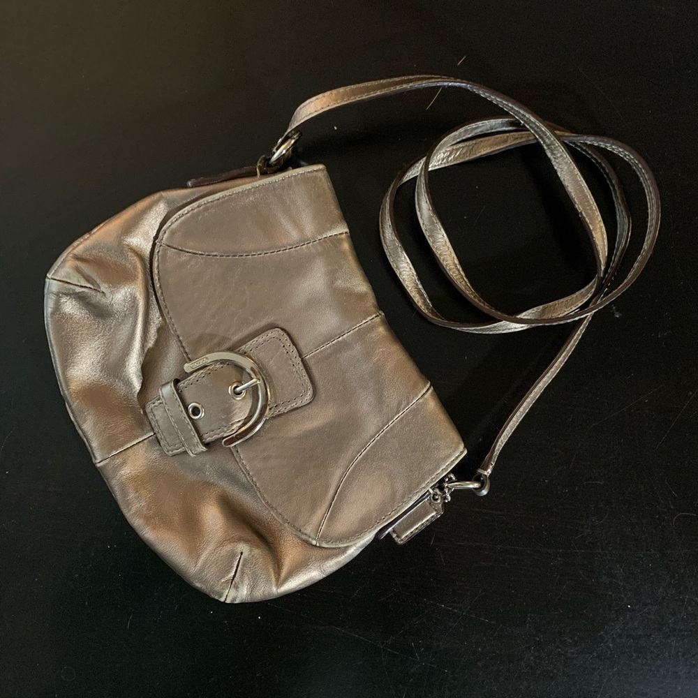 Metallic Bronze Coach Cross Body Bag